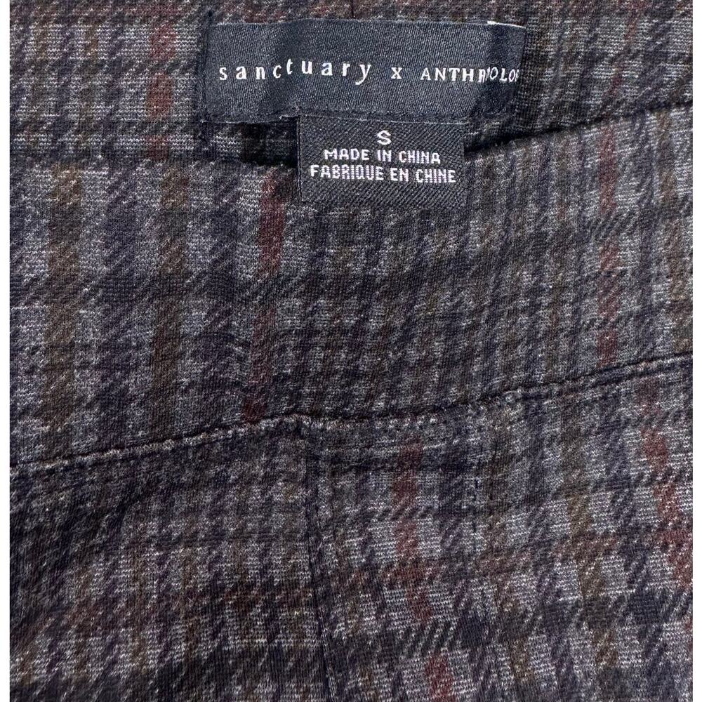 Sanctuary x Anthropologie Plaid Leggings Small Gray Stretch Pants Size Small - Picture 6 of 9